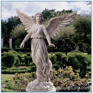 Estátua do anjo de fibra de vidro de tamanho grande jardim